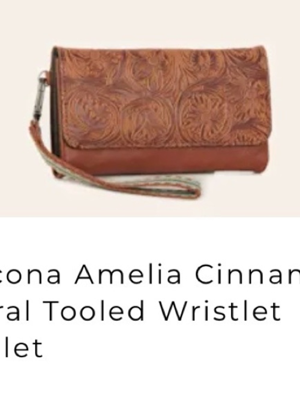 NOCONA FLORAL TOOLED WALLET WRISTLET